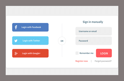 social login online shop